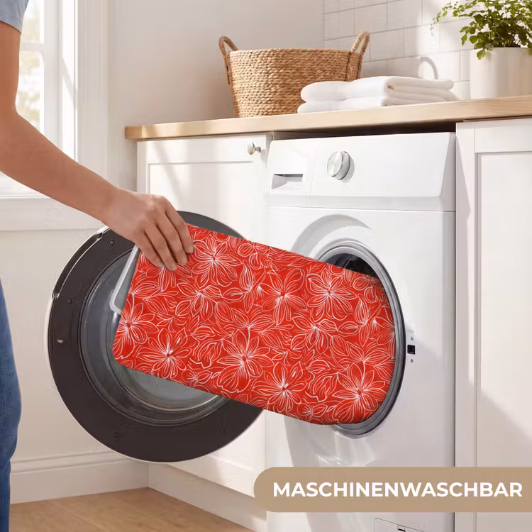Bloemen - Patroon - Rood Badmat middel 997 -USP_WasbaarDE