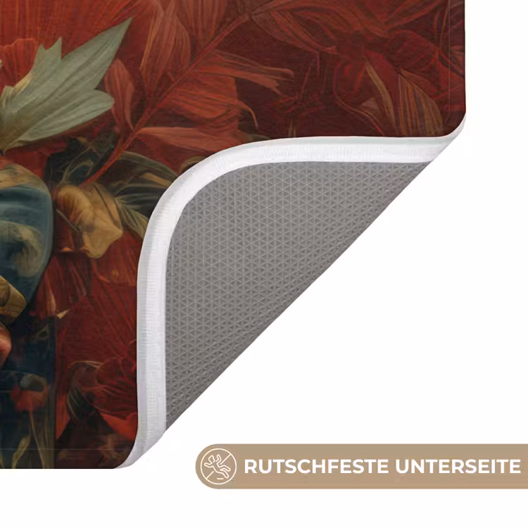 Bloemen - Dieprood - Zonnebril - Vrouw Badmat middel -USP_AntislipDE