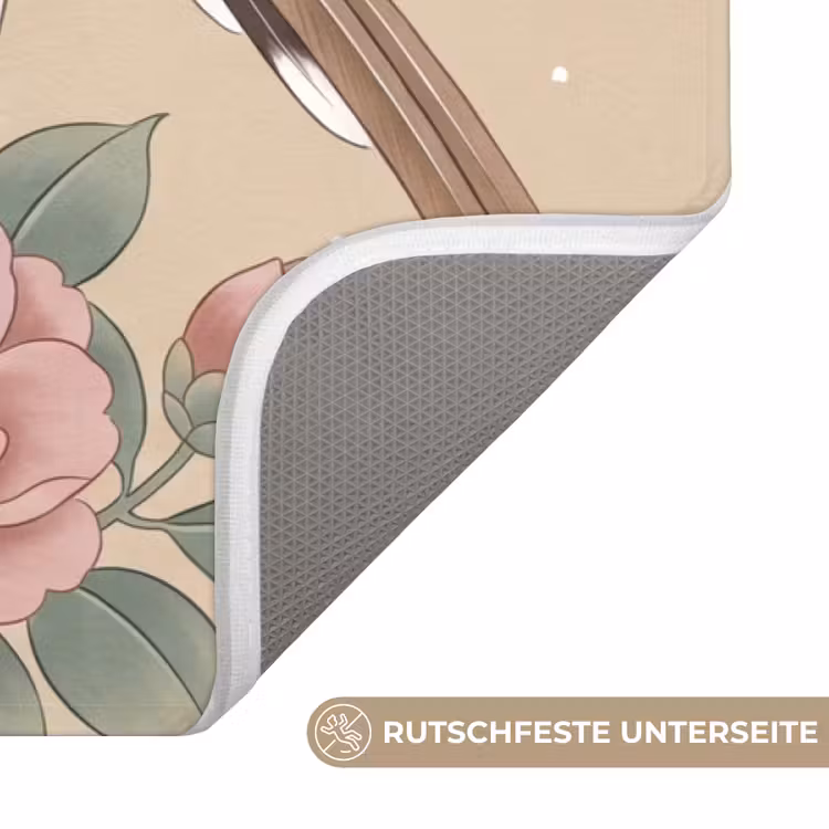 Bloemen - Vogels - Bloemen Badmat middel -USP_AntislipDE
