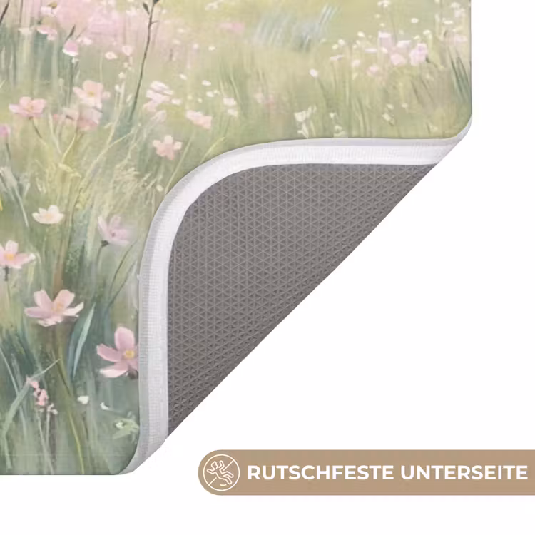 Bloemen veld - Bloemen - Groen Badmat middel -USP_AntislipDE