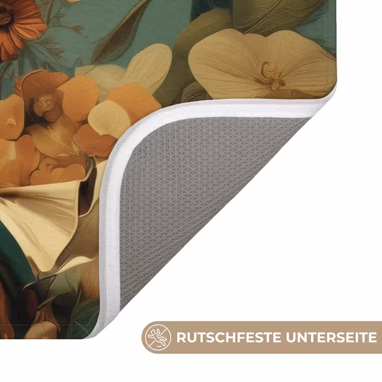Bloemenkrans - Vrouwengezicht - Zonnebril - Oranje Badmat middel -USP_AntislipDE