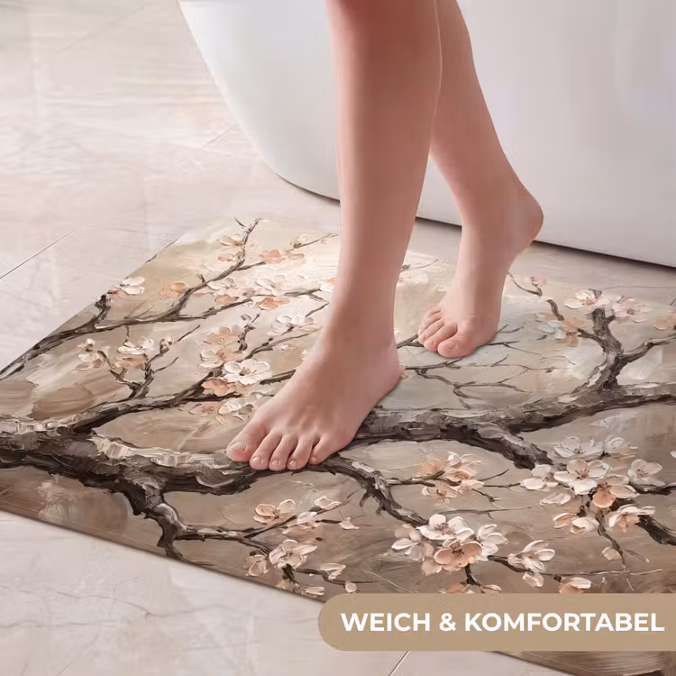 Bloesem - Takken - Schilderij - Beige - Serene Badmat middel -USP_ZachtDE