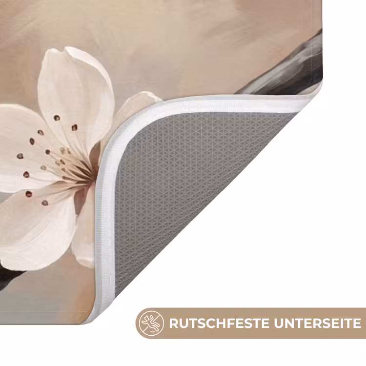 Bloesem - Takken - Schilderij - Beige - Serene Badmat middel -USP_AntislipDE