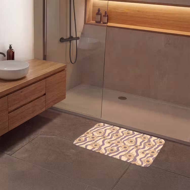 Bohemian - Vibe - Lavendelpaars Badmat middel 997 -sfeer2