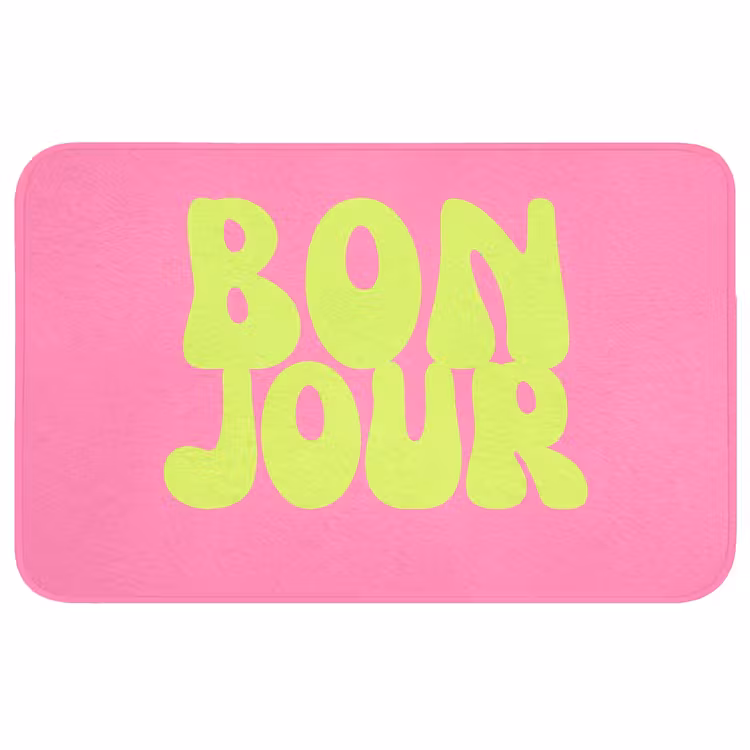 Bonjour - Roze - Fel groen Badmat middel -3d