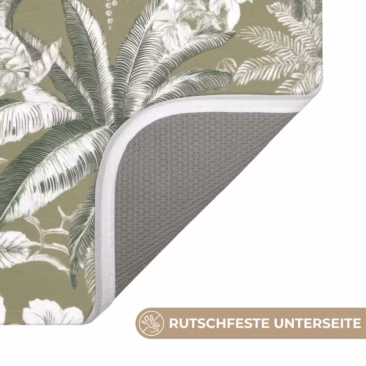 Botanisch - Bloemen - Groen Badmat middel 997 -USP_AntislipDE