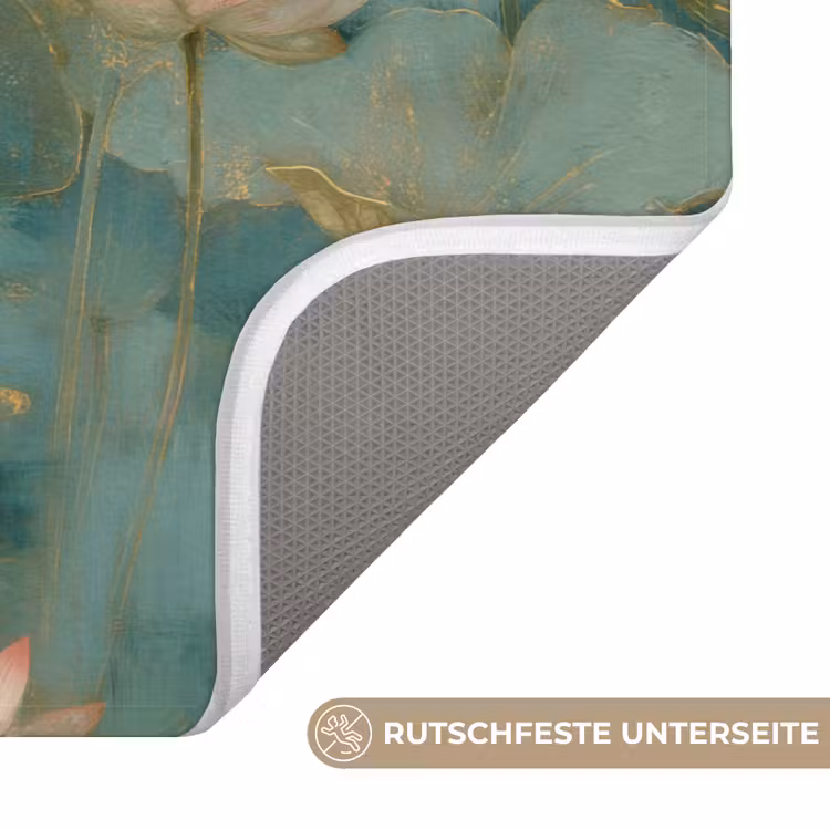 Botanisch - Bloemen - Roze Badmat middel 997 -USP_AntislipDE
