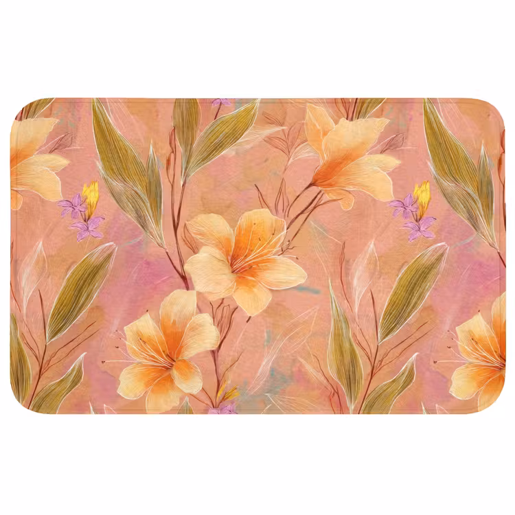 Botanisch - Bloemen - Kleurrijk Badmat middel 997 -3d
