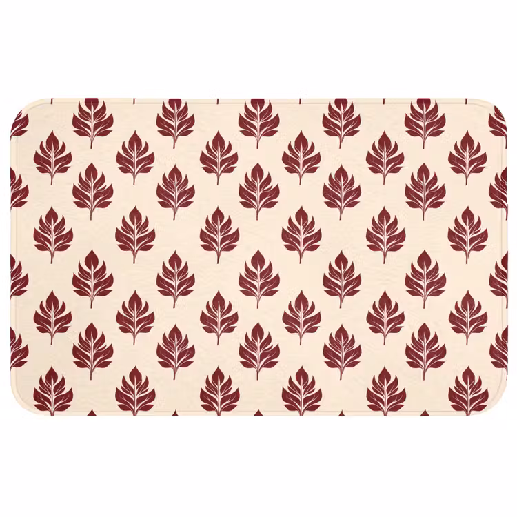 Botanisch - Patroon - Bordeaux Badmat middel 997 -3d