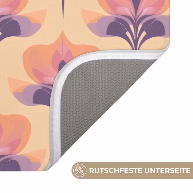 Botanisch - Patroon - Pastel Badmat middel 997 -USP_AntislipDE