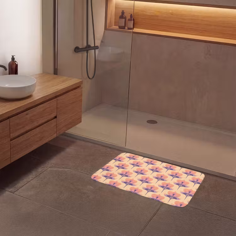 Botanisch - Patroon - Pastel Badmat middel 997 -sfeer2