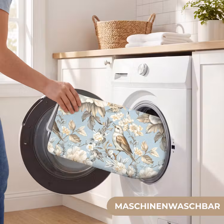 Botanisch - Zangvogel - Blauw Badmat middel 997 -USP_WasbaarDE