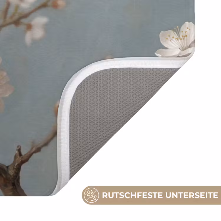Botanisch - Stilleven - Blauw Badmat middel -USP_AntislipDE