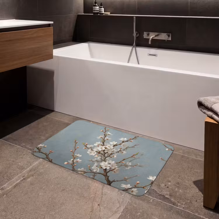 Botanisch - Stilleven - Blauw Badmat middel -sfeer3