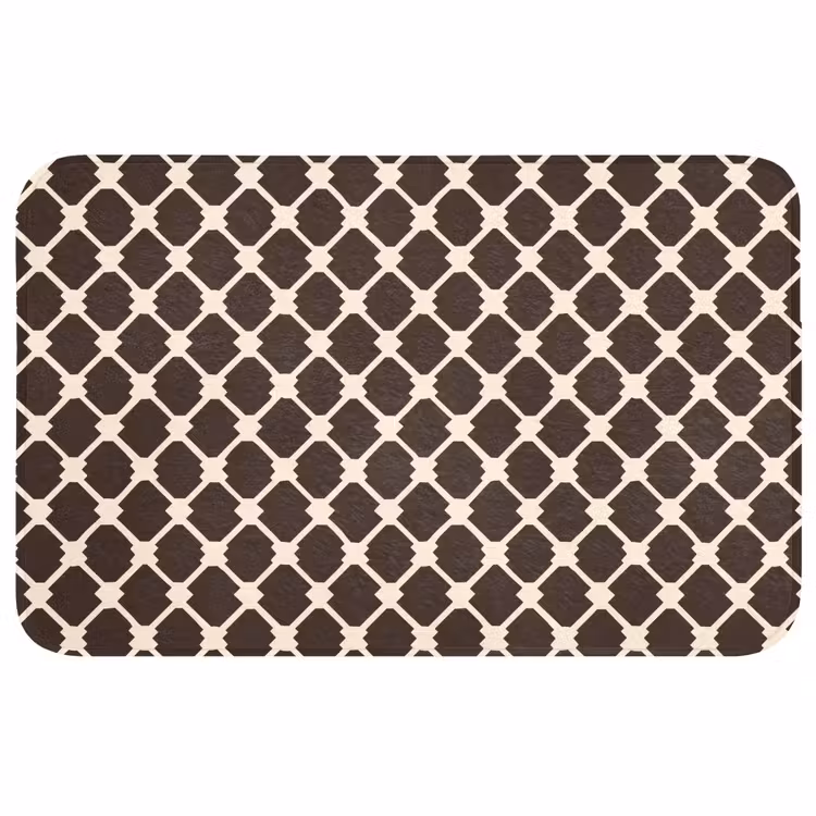 Bruin - Ruitpatroon - Geometrisch Badmat middel 997 -3d