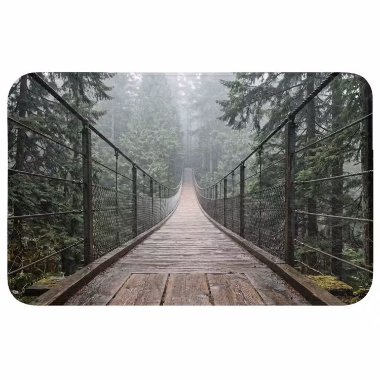 Brug - Bos - Mist - Natuur Badmat middel -3d