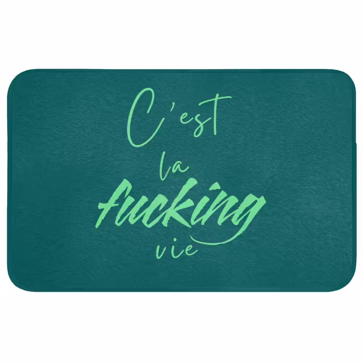 c'est la fucking vie - Groen - Handgeschreven Badmat middel -3d