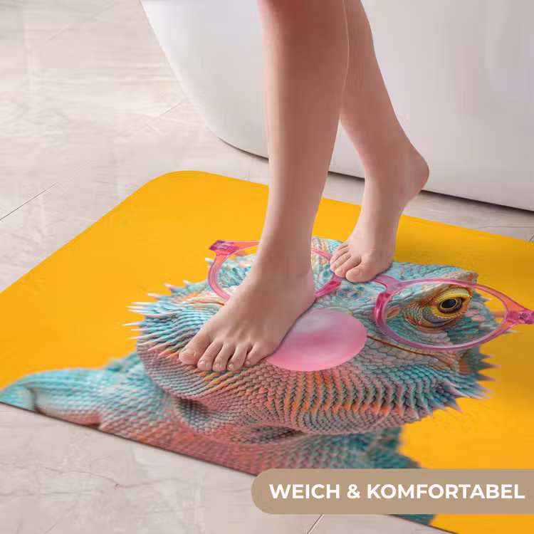 Kameleon - Kauwgom - Kleurrijk Badmat middel -USP_ZachtDE