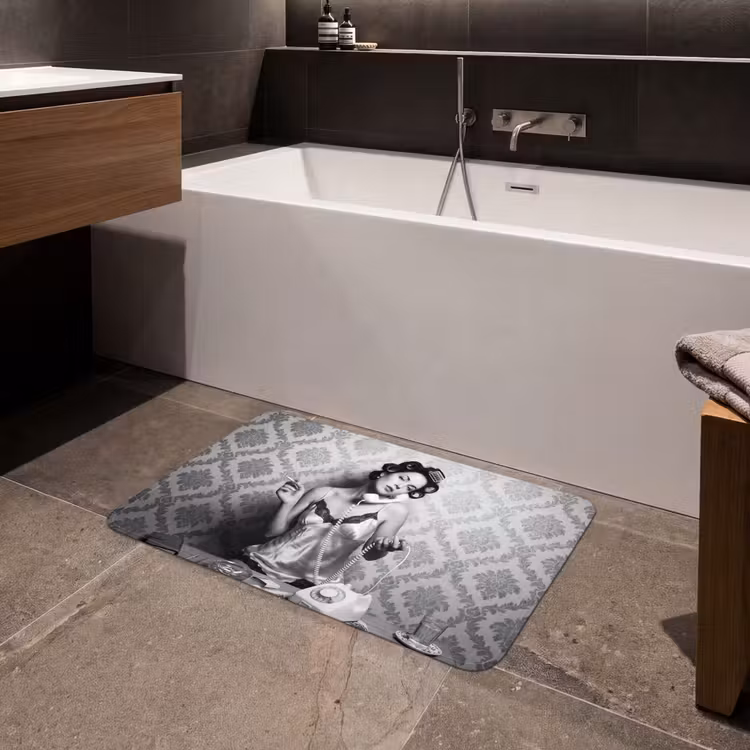 Chic - Vrouw - Zwart - Wit Badmat middel -sfeer3
