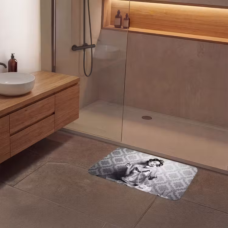 Chic - Vrouw - Zwart - Wit Badmat middel -sfeer2