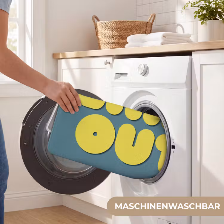 Chill out - Geel - Blauw Badmat middel -USP_WasbaarDE