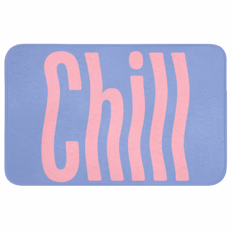 Chill - Roze - Blauw - Golvend Badmat middel -3d
