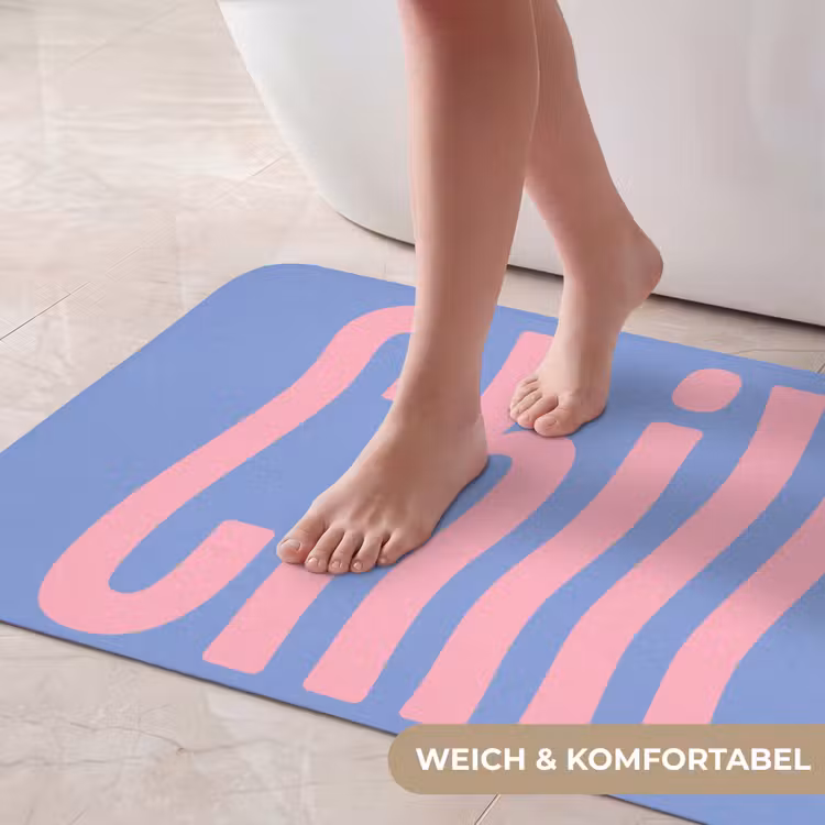 Chill - Roze - Blauw - Golvend Badmat middel -USP_ZachtDE