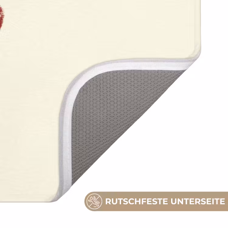 Ciao bella - Rood - Wit - Minimalistisch Badmat middel -USP_AntislipDE