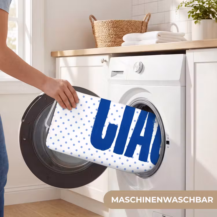 Ciao - Blauw - Stippen Badmat middel -USP_WasbaarDE