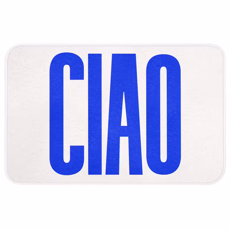 Ciao - Hoofdletters - Blauw - Minimalistisch Badmat middel -3d
