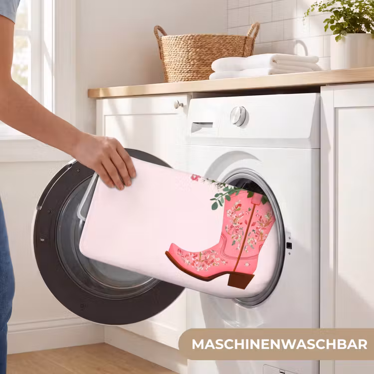 Cowboylaarzen - Roze - Boeket - Bloemen Badmat middel -USP_WasbaarDE