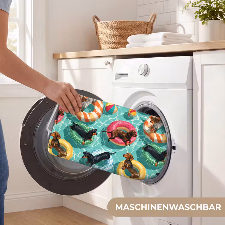 Teckels - Zwembad - Kleurrijk Badmat middel 997 -USP_WasbaarDE