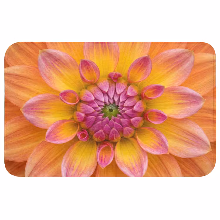 Dahlia - Bloem - Oranje Badmat middel -3d