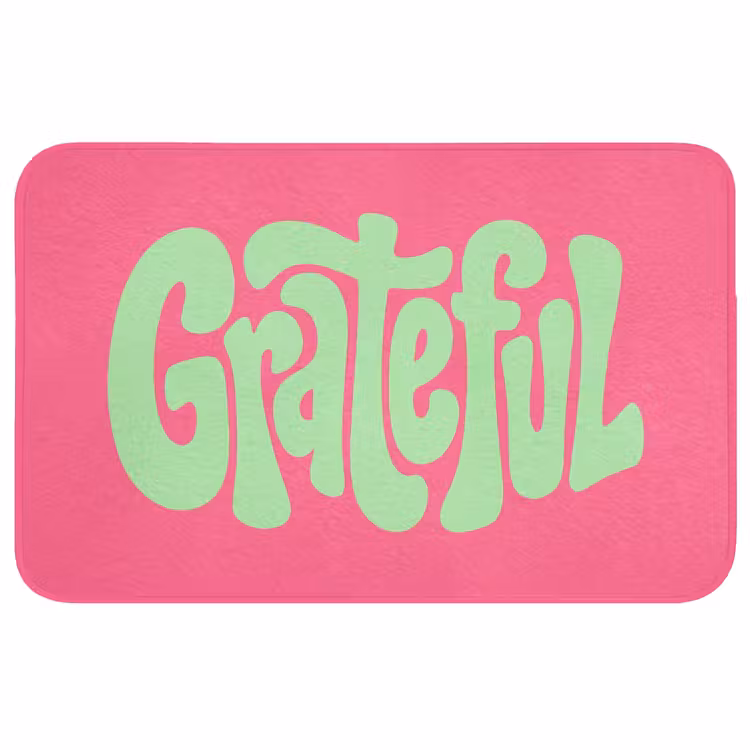 Grateful - Groen - Grafisch - Vloeiend Badmat middel -3d