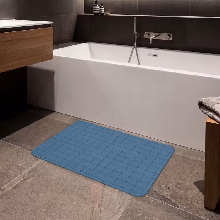 Ruiten - Geometrisch - Blauw Badmat middel 997 -sfeer3