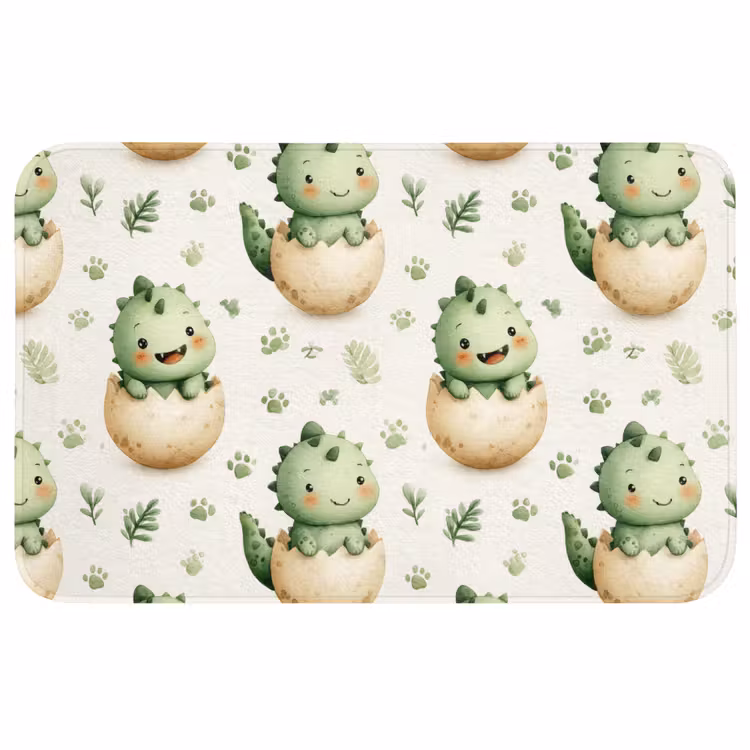 Dino - Eieren - Groen Badmat middel 997 -3d