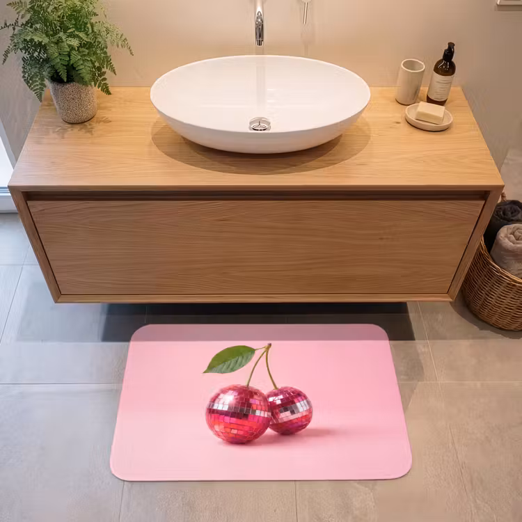 Disco - Kersen - Roze Badmat middel -sfeer1