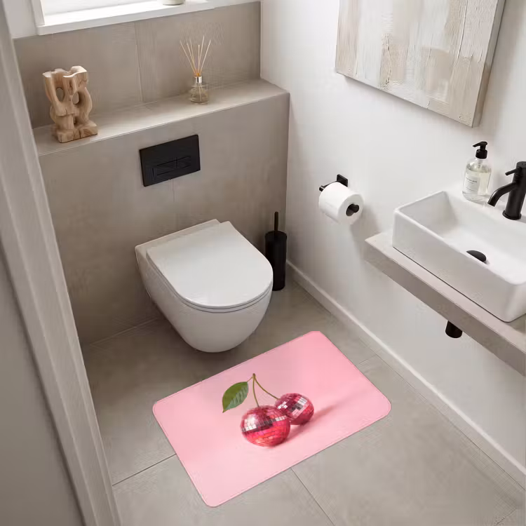 Disco - Kersen - Roze Badmat middel -sfeer4