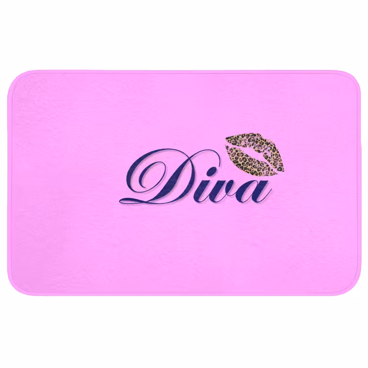 Diva - Lip - Panterprint - Roze Badmat middel -3d