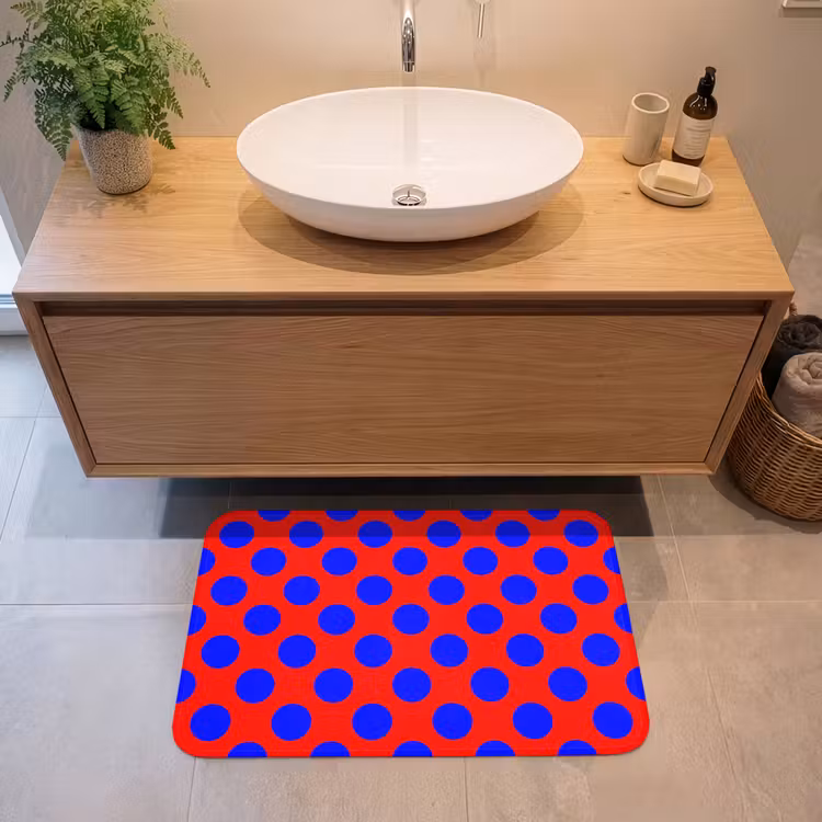 Dots - Klassiek - Rood Badmat middel 997 -sfeer1