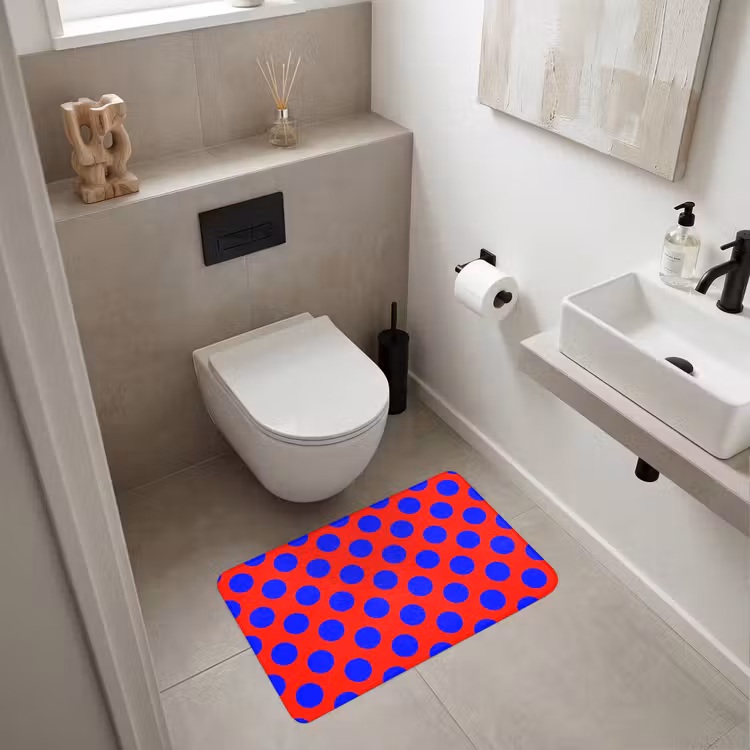Dots - Klassiek - Rood Badmat middel 997 -sfeer4