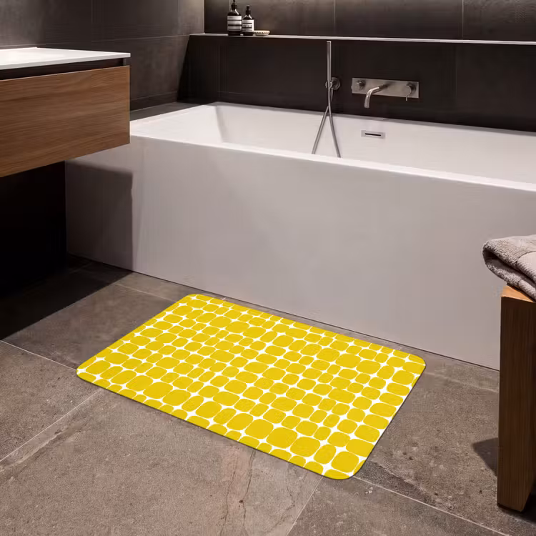 Stippen - Modern - Geel Badmat middel 997 -sfeer3
