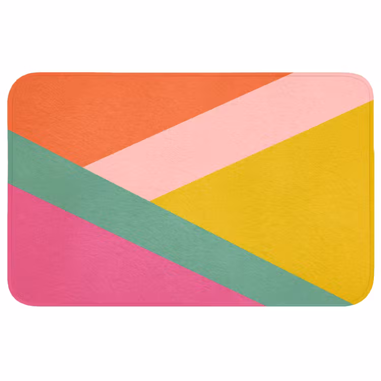Driehoeken - Kleurrijk - Abstract Badmat middel -3d