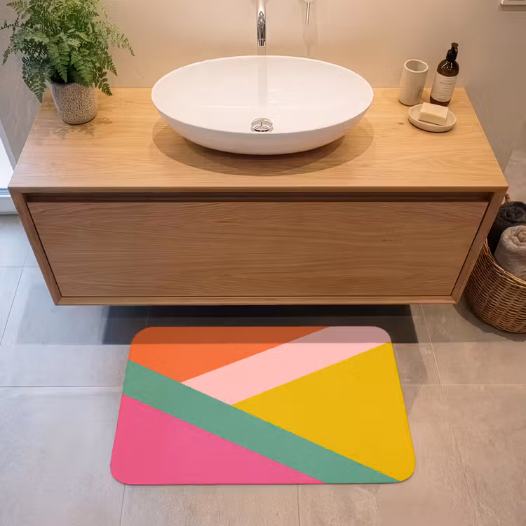 Driehoeken - Kleurrijk - Abstract Badmat middel -sfeer1