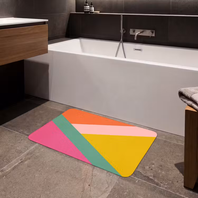 Driehoeken - Kleurrijk - Abstract Badmat middel -sfeer3