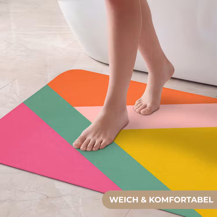 Driehoeken - Kleurrijk - Abstract Badmat middel -USP_ZachtDE