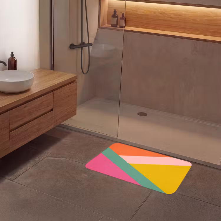Driehoeken - Kleurrijk - Abstract Badmat middel -sfeer2
