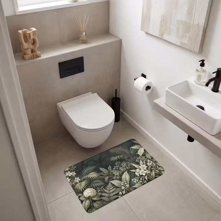 Jungle - Bladeren - Botanisch - Groen Badmat middel -sfeer4