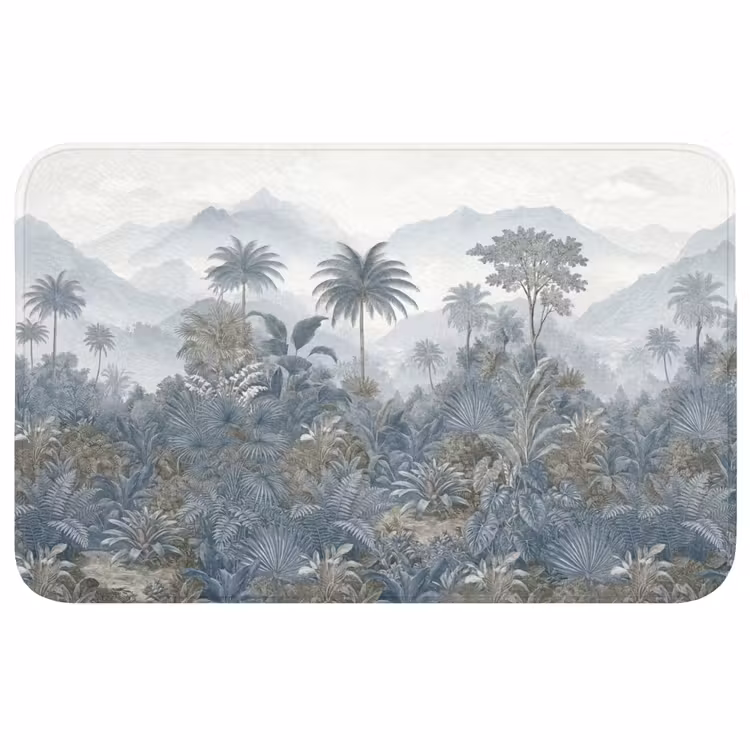 Jungle - Landschap - Blauw Badmat middel -3d