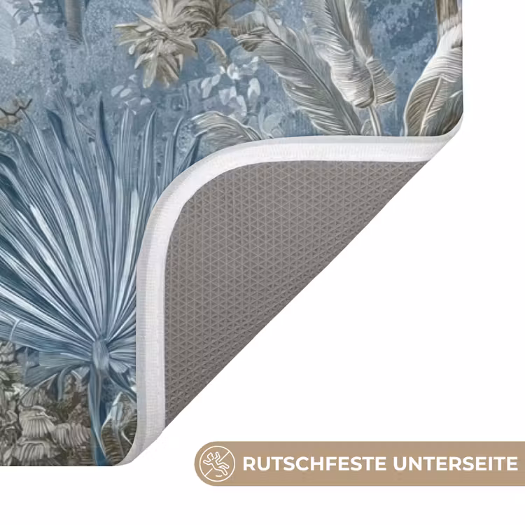 Jungle - Modern - Blauw - Groen Badmat middel -USP_AntislipDE